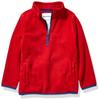 Amazon Essentials Toddler Boys' Polar Fleece Quarter-Zip Pullover Jacket, Red, 3T view 1
