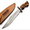 BK328 Fixed Blade Stunning Custom Handmade Damascus Hunting Knife, Strong Rosewood Comfortable Handle For Outdoor, Hunting, Camping, Survival, Bushcraft Ideal Unique Knife With Scabbard15" Overall view 3