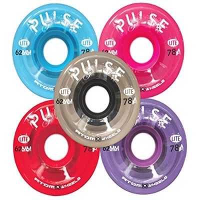 Atom Skates Outdoor Quad Roller Wheels / 2 Packs - 8 Wheels Atom Pulse Lite 62x33 Teal Bundle with Tool