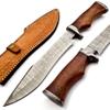 Nooraki - 15" Handmade Damascus Steel Bowie Knife - Fixed Blade Hunting Knife with Strong Rosewood Comfortable Handle For Outdoor, Hunting, Camping, Survival, Bushcraft - Gift for Men and Women view 1