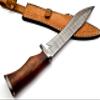 Nooraki - 15" Handmade Damascus Steel Bowie Knife - Fixed Blade Hunting Knife with Strong Rosewood Comfortable Handle For Outdoor, Hunting, Camping, Survival, Bushcraft - Gift for Men and Women view 4