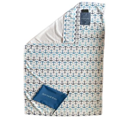 Premium Luxury Oversized 68 x 36 XL Sand Free Quick Dry Microfiber Beach Travel Pool Towel (Anchors Aweigh)