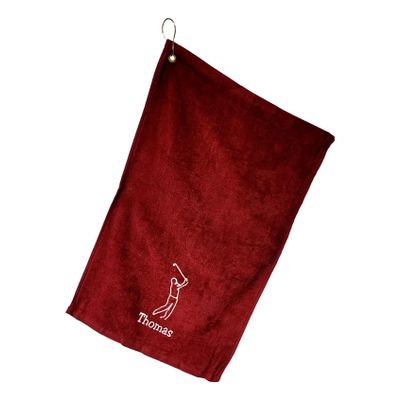 101 BEACH Personalized Men's Golf Bag Towel with Embroidered Name (Burgundy - Embroidered Name Man)