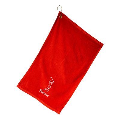 101 BEACH Personalized Men's Golf Bag Towel with Embroidered Name (Red - Embroidered Name Man)
