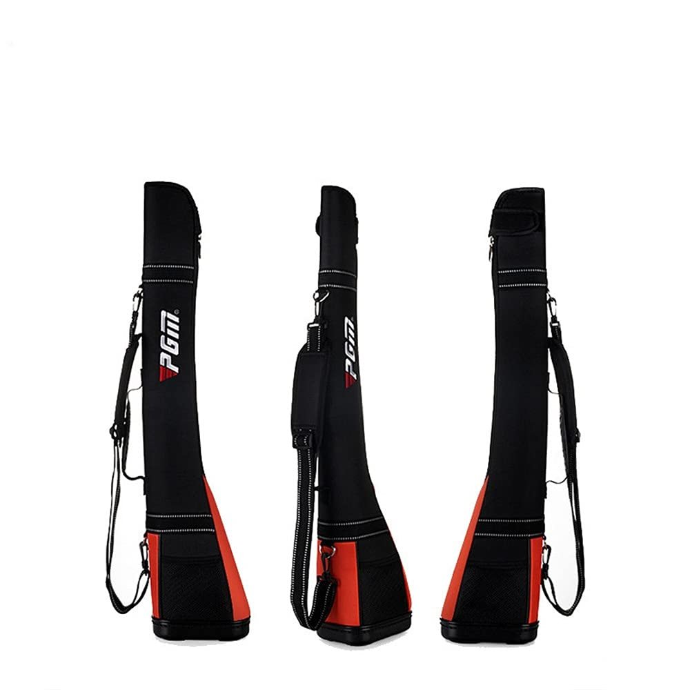 Whanua Golf Gun Bag Ultra Light Nylon Can Hold 5 Golf Clubs Large Capacity Comfortable Belt Original Golf Stand Bags (Black&red)