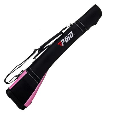 Golf Gun Bag Ultra Light Nylon Can Hold 5 Golf Clubs Large Capacity Comfortable Belt Original Golf Stand Bags (Black&Pink)