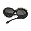 willochra Oversized Round Sunglasses Women Diamond Rhinestone Sunglasses Men Luxury Glasses Eyeglasses Vintage (BLACK) view 3