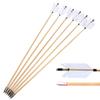 AMEYXGS 6/12 Pack Archery Traditional Wooden Arrow Target Flu-Flu Arrows with 4 Feathers Fletching for Practice Targeting Hunting (White, 12 Pack) view 1