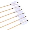 AMEYXGS 6/12 Pack Archery Traditional Wooden Arrow Target Flu-Flu Arrows with 4 Feathers Fletching for Practice Targeting Hunting (White, 12 Pack) view 4