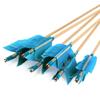 AMEYXGS 6/12 Pack Archery Traditional Wooden Arrow Target Flu-Flu Arrows with 4 Feathers Fletching for Practice Targeting Hunting(Lake Blue, 12 Pack) view 4