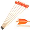 AMEYXGS 6/12 Pack Archery Traditional Wooden Arrow Target Flu-Flu Arrows with 4 Feathers Fletching for Practice Targeting Hunting (Orange, 12 Pack) view 1