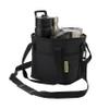 4 Water Bottle Holder with Strap | Family Size 4 Compartment Drink Bag, Multiple Tumbler Carrier Caddy | Adjustable Fits Large & Small Drinks | Hands Free, Won't Tip Over in Car (Black) view 2