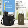 4 Water Bottle Holder with Strap | Family Size 4 Compartment Drink Bag, Multiple Tumbler Carrier Caddy | Adjustable Fits Large & Small Drinks | Hands Free, Won't Tip Over in Car (Black) view 3