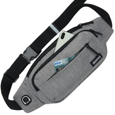 SINNO Large Fanny Pack for Men Women Cross Body Belt Bag with 4-Zipper Pockets Gifts for Running Sport Workout Hiking Travel Fashion Crossbody Waist Packs Phone Bag Purse Carrying All Phones