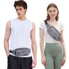 SINNO Large Fanny Pack for Men Women Cross Body Belt Bag with 4-Zipper Pockets Gifts for Running Sport Workout Hiking Travel Fashion Crossbody Waist Packs Phone Bag Purse Carrying All Phones view 2