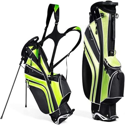Mayjooy Golf Stand Bag, Portable Carry Golf Bag w/Ergonomic Dual Straps & 6 Way Top Divider, Lightweight Carry Organizer Pocket w/Umbrella Ring, Ideal for Men & Women (Green)