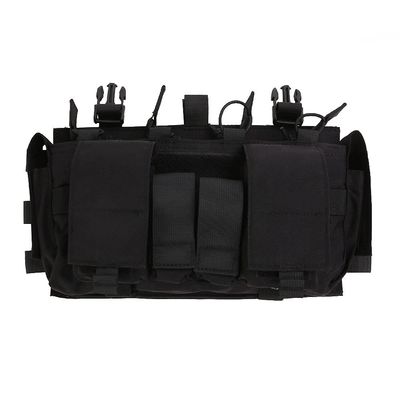 EMERSONGEAR Tactical Magazine Pouch,Mag pouch with Utility Pouch, Tactical Vest Chest Rig Bag,MF Style Gen IV Compatible Placards for Magazines (Black)