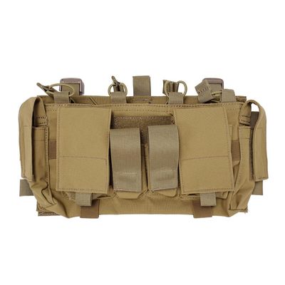 EMERSONGEAR Tactical Magazine Pouch,Mag pouch with Utility Pouch, Tactical Vest Chest Rig Bag,MF Style Gen IV Compatible Placards for Magazines Coyote Brown