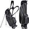 Mayjooy Golf Stand Bag, Portable Carry Golf Bag w/Ergonomic Dual Straps & 6 Way Top Divider, Lightweight Carry Organizer Pocket w/Umbrella Ring, Ideal for Men & Women (Black) view 1