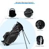 Mayjooy Golf Stand Bag, Portable Carry Golf Bag w/Ergonomic Dual Straps & 6 Way Top Divider, Lightweight Carry Organizer Pocket w/Umbrella Ring, Ideal for Men & Women (Black) view 4