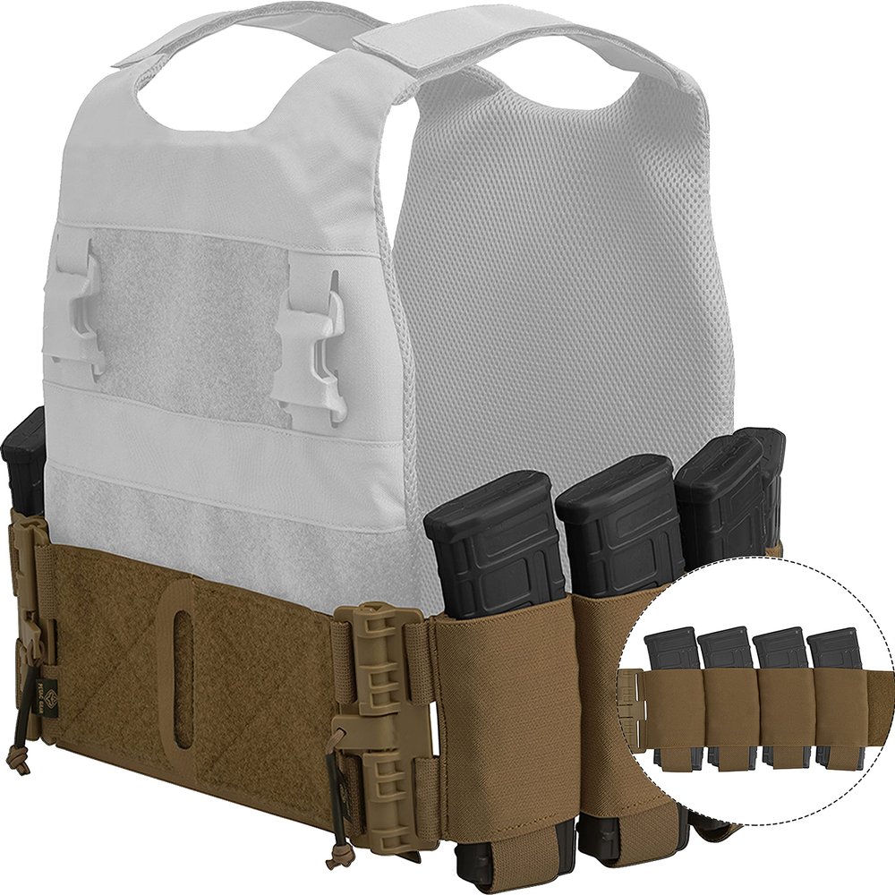 PETAC GEAR Carry Elastic Cummerbund,8 AR Mag Pouches for Vest Quick Release Mounting Strap for FCPC LBT LBX (Set)