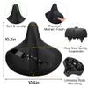 RERUIA Large Bike Seat Comfortable and Wide Saddle Dual Shock Absorbing Exercise Bicycle Seat Leather Cover Waterproof Universal Fit for Outdoor Indoor Cycling Men Women Seniors Replacement Part view 3
