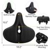 RERUIA Oversized Bike Seat Comfortable Saddle Dual Shock Absorbing Center Cutout Wide Large Exercise Bicycle Seat Leather Cover Waterproof Universal Fit for Men Women Seniors Outdoor Indoor Cycling view 2