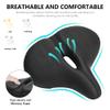 RERUIA Oversized Bike Seat Comfortable Saddle Dual Shock Absorbing Center Cutout Wide Large Exercise Bicycle Seat Leather Cover Waterproof Universal Fit for Men Women Seniors Outdoor Indoor Cycling view 4