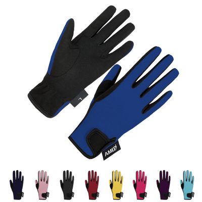 Amoy Horseback Riding Gloves for Kids Children Equestrian Gloves Child Youth Boys Girls Mittens Perfect for Biking Cycling Riding Running Outdoor Activities Royal Blue M Age 8-10