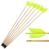 AMEYXGS 6/12 Pack Archery Target Flu-Flu Arrows Traditional Wooden Arrow 4 Feathers Fletching for Practice Targeting Hunting (Light Yellow, 12 Pack) view 1