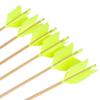 AMEYXGS 6/12 Pack Archery Target Flu-Flu Arrows Traditional Wooden Arrow 4 Feathers Fletching for Practice Targeting Hunting (Light Yellow, 12 Pack) view 4
