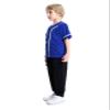 TopTie Boys Baseball Jersey, Kids Button Down Jersey T-Shirt Softball-Blue White-10T view 2