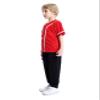 TopTie Boys Baseball Jersey, Kids Button Down Jersey T-Shirt Softball-Red White-2T view 2