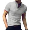LOGEEYAR Mens Fashion Polo Henley Shirts Short/Long Sleeve Casual T-Shirts Slim Fit Cotton Polo Shirts for Men Grey view 2