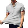 LOGEEYAR Mens Fashion Polo Henley Shirts Short/Long Sleeve Casual T-Shirts Slim Fit Cotton Polo Shirts for Men Grey view 4