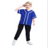 TopTie Boys Baseball Jersey, Kids Button Down Jersey T-Shirt Softball-Blue White-12 Months view 1