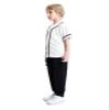 TopTie Boys Baseball Jersey, Kids Button Down Jersey T-Shirt Softball-White black-8T view 2
