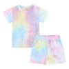 Kids Tales Girls Boys Summer Tie Dye Outfits Set Kids 2 PCS Cotton Pullover Loungewear Short Sleeve T-shirt + Shorts view 1
