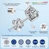 1-4ct Moissanite Stud Earrings for Women - 3 Prong 925 Sterling Silver D Color Ideal Cut Earrings with Certificate of Authenticity (1CT) view 3