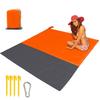 Beach Blanket Large Fast Drying Durable Lightweight Compact Outdoor Mat 79"x 55" - Sandproof Waterproof Picnic Mat for Travel, Camping, Hiking (Orange) view 1