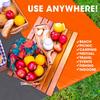Beach Blanket Large Fast Drying Durable Lightweight Compact Outdoor Mat 79"x 55" - Sandproof Waterproof Picnic Mat for Travel, Camping, Hiking (Orange) view 3