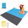 Beach Blanket Large Fast Drying Durable Lightweight Compact Outdoor Mat 79"x 55" - Sandproof Waterproof Picnic Mat for Travel, Camping, Hiking (Blue)