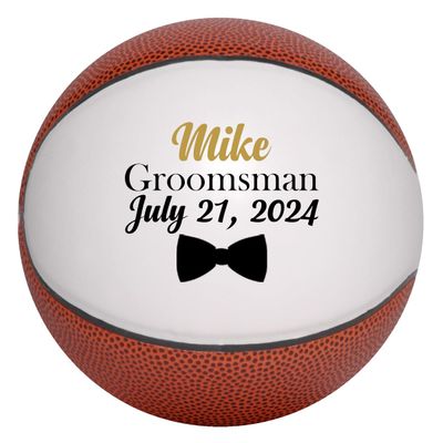 Ballstars Custom Groomsmen and Best Man Basketball (Full Size 12" Official Size 7, with Base)
