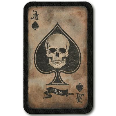 M-Tac Ace of Spades Death Card Tactical Morale Patch Army Combat Hook Fasteners (Coyote/Black)