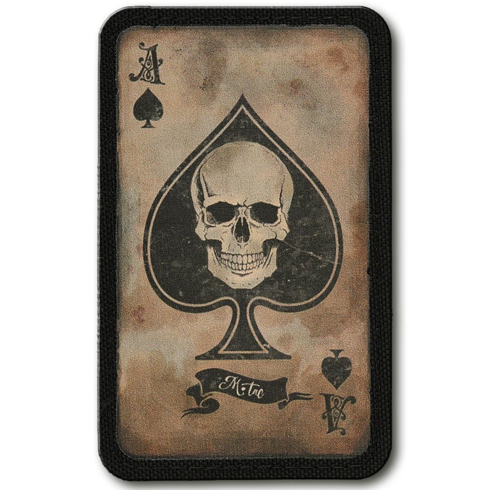 M-Tac Ace of Spades Death Card Tactical Morale Patch Army Combat Hook Fasteners (Coyote/Black)