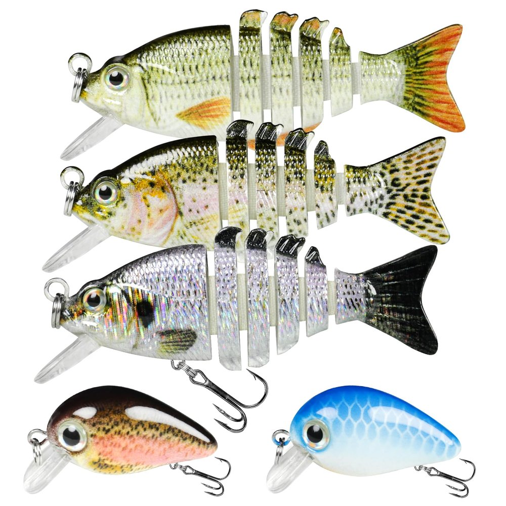 GOTOUR Micro Swimmax for Stream Pond Shallow Water, Amazing Fishing Lures for Crappie Trout Panfish Walleye, Small Swimbait for Bass Fishing