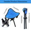 Cenbee Folding Camping Stool Portable Outdoor Chair Use Height 14 inchs Fishing Chair Seat for Camping Fishing Hiking Gardening and Beach Maximum Weight Capacity 300 lbs (Blue) view 3
