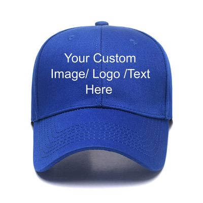 Custom Baseball Cap with Your Text,Personalized Adjustable Trucker Caps Casual Sun Peak Hat for Gifts (Bright Blue, one Size)