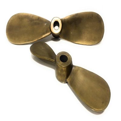 Nautical-Mart 15" & 18" Set of 2 Vintage Brass Bronze Ships Propeller Marine Boat