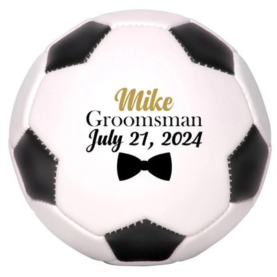 Custom Groomsmen and Best Man Soccer Ball (Mini Size 6" Official Size 1, Without Base)